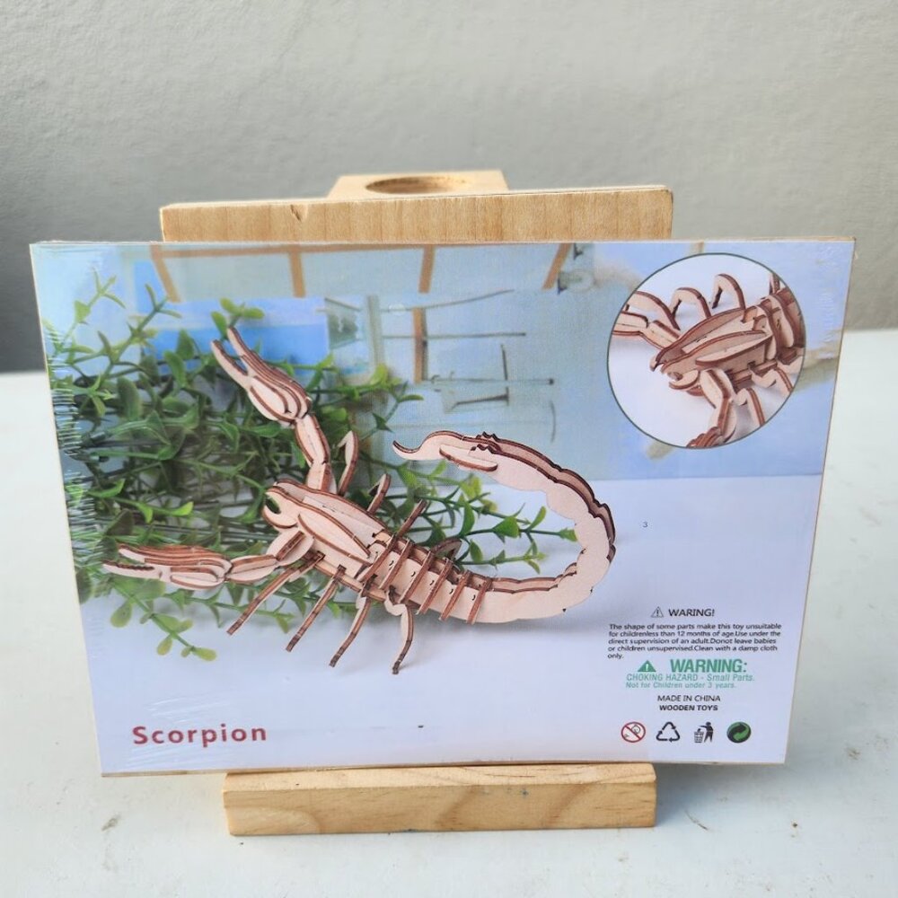 NEW 3D Wooden Scorpion Puzzle Insect Animal Model Kit STEM Crafts DIY Brain